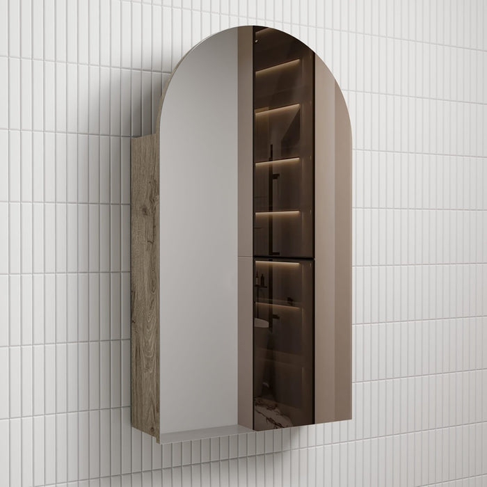 500*900*150mm Aulic Canterbury Matt White/Mia/Max/Carita Copper-free Glass Arch Shaving Cabinet