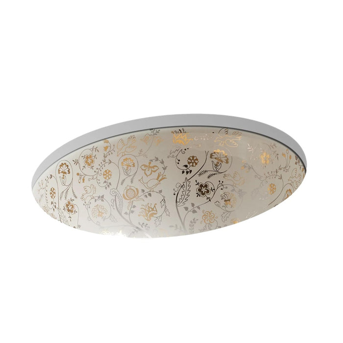 KOHLER Mille Fleurs Gold and Platinum design on Caxton Vitreous China Undermount Basin