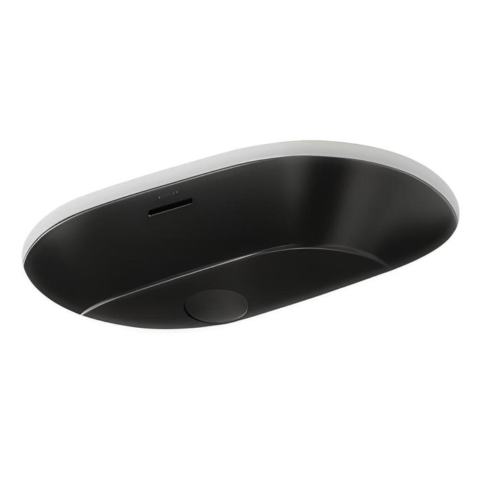 560*352*180mm Kohler Brazn Kohler White/Honed Black Ceramic Oval With Overflow Under-Mount Basins