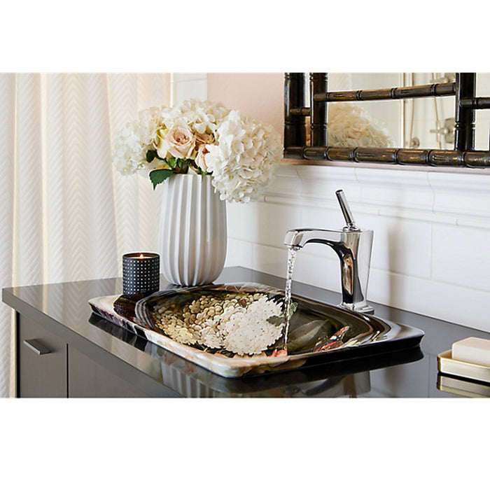 536*370mm KOHLER Dutchmaster Carillon Rectangle Blush Floral/Midnight Floral Above Counter Basin