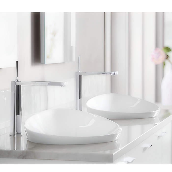 529-980*406*219mm Kohler Veil Gloss White Ceramic Oval Vessel With Overflow Semi Insert Basins