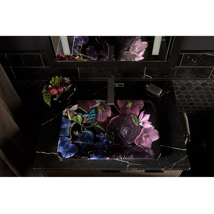 536*370mm KOHLER Dutchmaster Carillon Rectangle Blush Floral/Midnight Floral Above Counter Basin