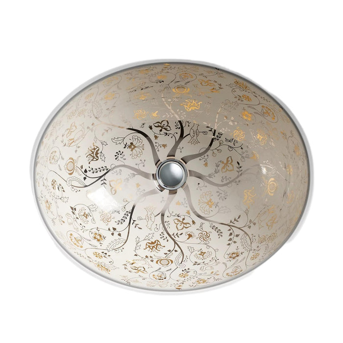 KOHLER Mille Fleurs Gold and Platinum design on Caxton Vitreous China Undermount Basin