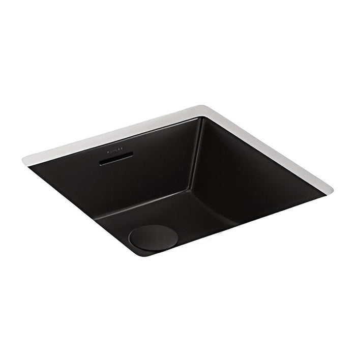 352*352*180mm Kohler Brazn Kohler White/Honed Black Ceramic Square With Overflow Under-Mount Basins