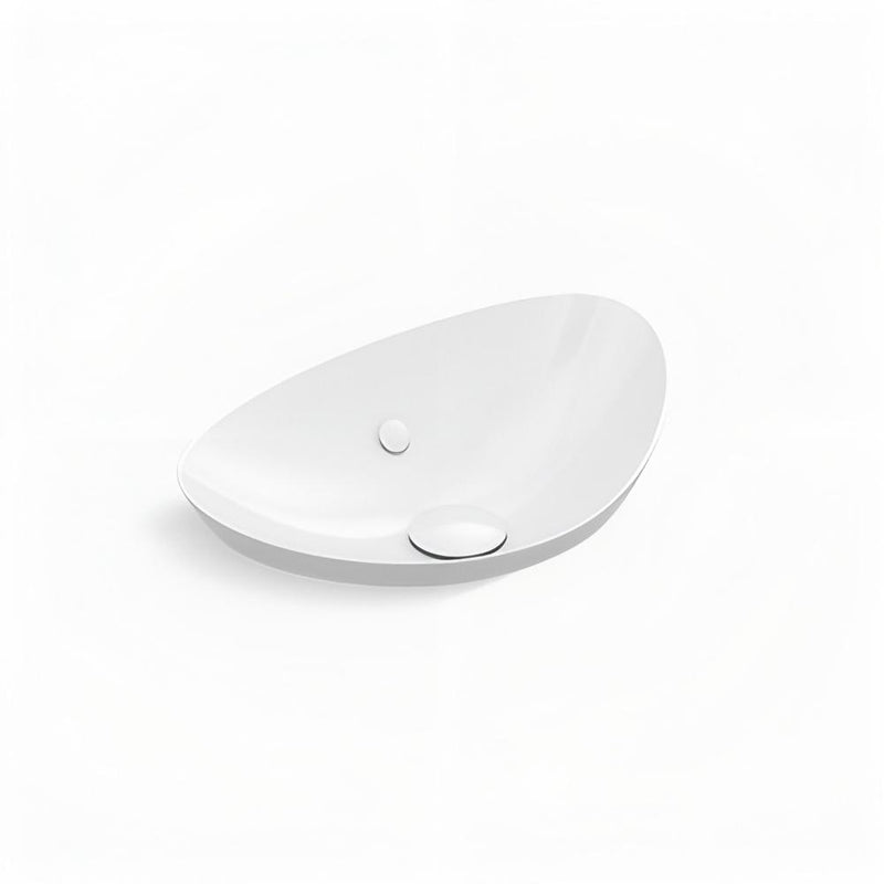 530/980mm Kohler Veil White Oval Vessel With Overflow Semi Insert Basins
