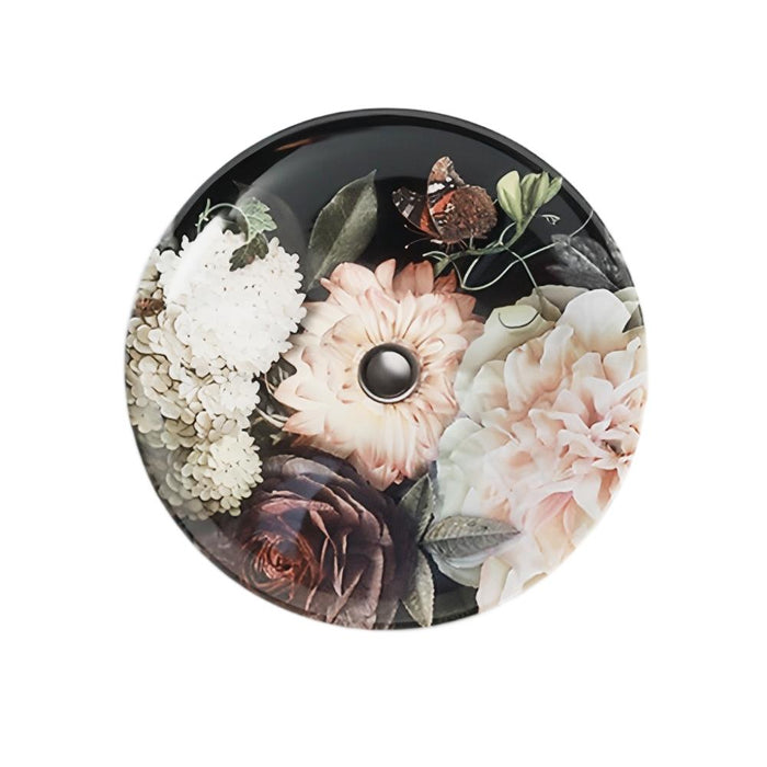 449*449mm KOHLER Dutchmaster Carillon Round Blush Floral/Midnight Floral Above Counter Basin