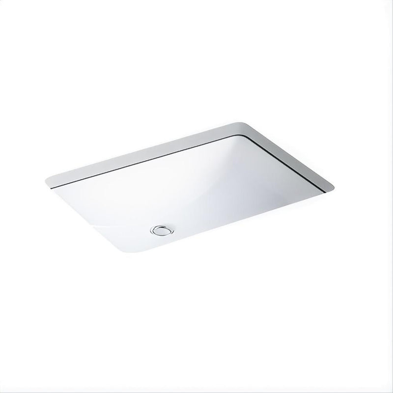 580*346*206mm Kohler Ladena Gloss White Ceramic Rectangle With Overflow Under-Mount Basins