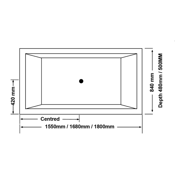 1550/1680/1800*840*480/500mm Catolina 6/10/14 Jets White Acrylic Rectangle Drop-in Spa Bath