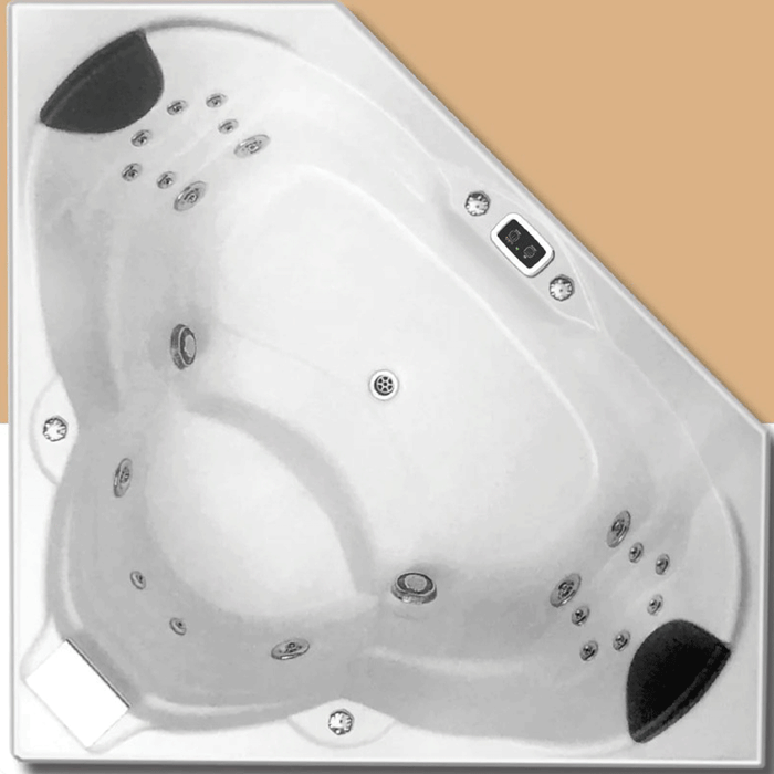 1530*1530*600mm Cordoba 22 Jets Acrylic Corner Drop in Spa Bath Tub