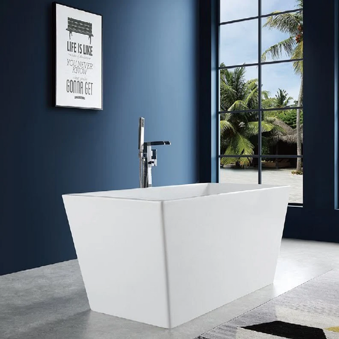 CUBICA 980/1050/1200/1400/1500/1700mm BathTub White/Black Acrylic Freestanding Rectangle