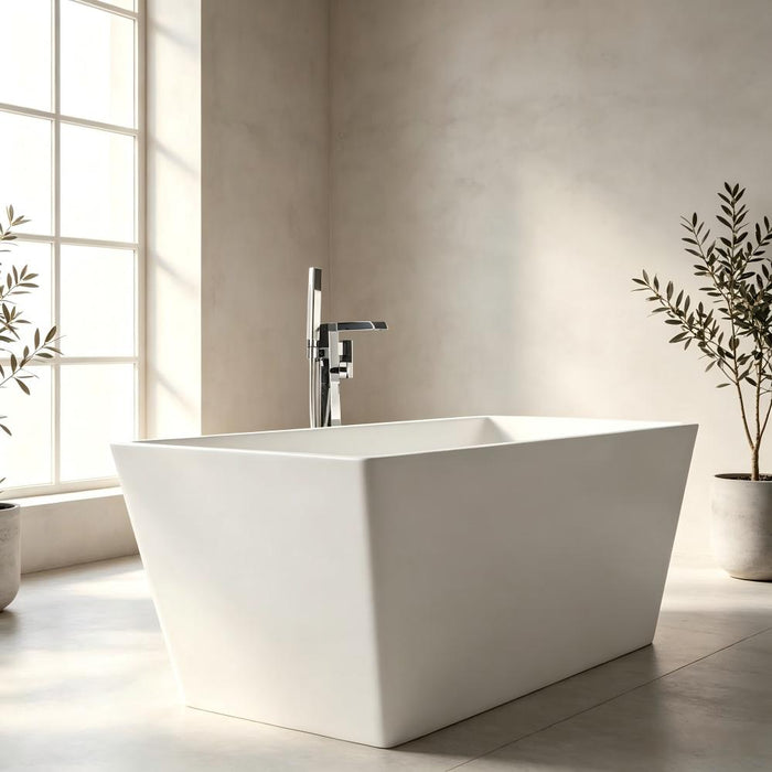 CUBICA 980/1050/1200/1400/1500/1700mm White Acrylic Freestanding Bathtub