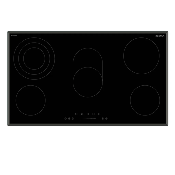 900mm DiLusso Black Electric Ceramic Cooktop and Electric Oven and Concealed Rangehood Kitchen Appliance Packages