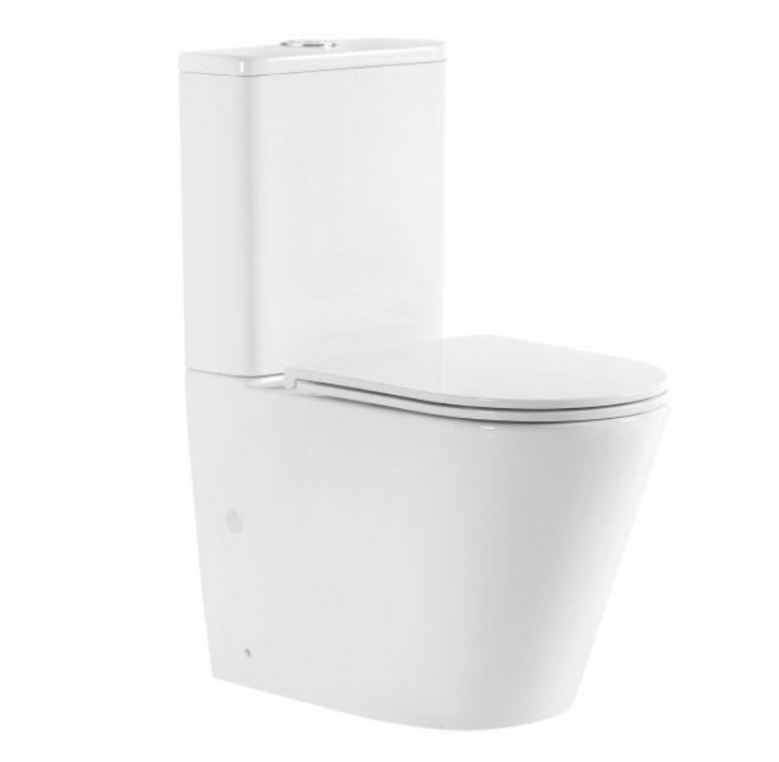 Preminum Range Bathroom Package PVC vanity With Shaving Cabinet Back To Wall Rimless Toilet Suite and Preminum Accessory (Brushed Gun Metal)