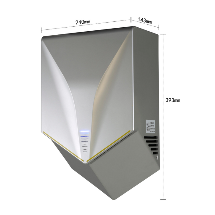 240*143*393mm ABS White/Brushed Nickel/Matte Black Hand Dryer