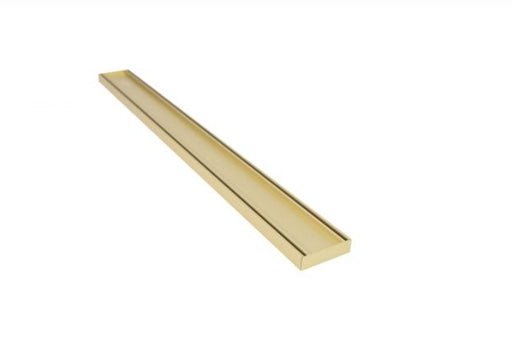 300-5600mm Lauxes Shower Grate Drain Aluminium Matte Gold Slimline Tile Insert Indoor Outdoor Surface - HD reno