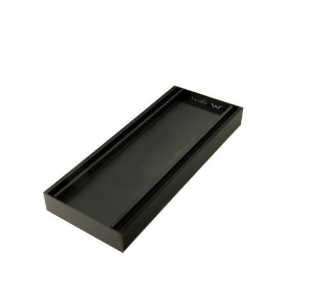 300-5600mm Lauxes Black Shower Grate Drain Any Size Indoor Aluminium Midnight Slimline Tile Insert - HD reno