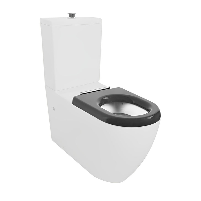 805*375*890mm Poseidon Asta Gloss White Rimless Disable Back To Wall Toilet