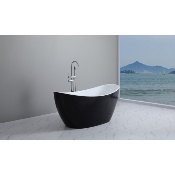 1500-1660*750*700mm Poseidon EBT Gloss White/Gloss Black/Matt White Special Shape Acrylic Freestanding Bathtub