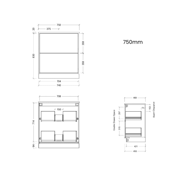 TIMBERLINE ELWOOD CUSTOM FLOOR STANDING VANITY (ALL SIZING)
