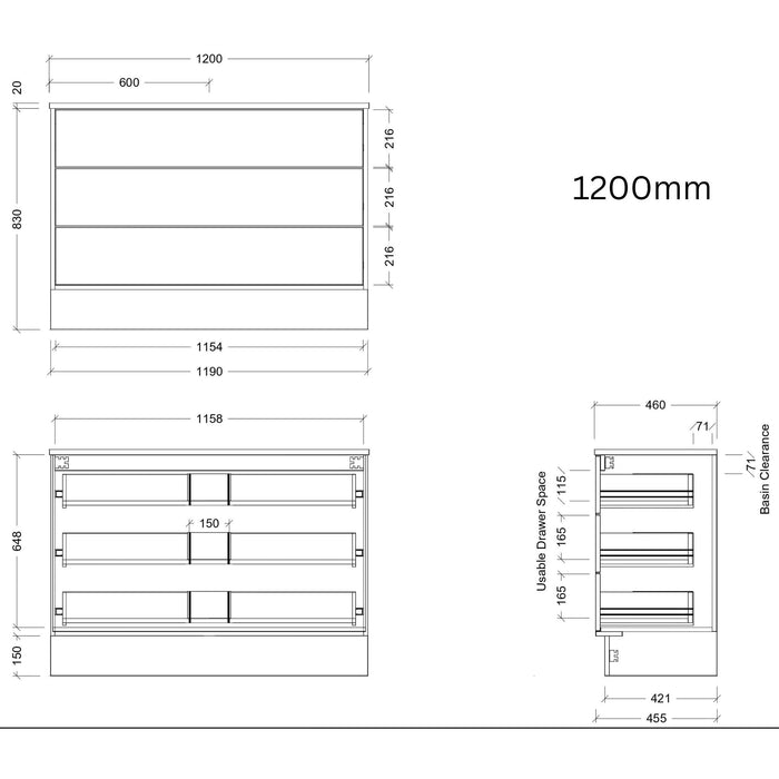 TIMBERLINE EMMETT CUSTOM FLOOR STANDING VANITY (ALL SIZING)