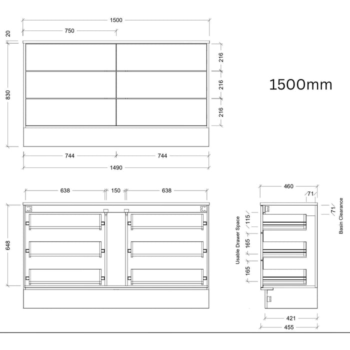 TIMBERLINE EMMETT CUSTOM FLOOR STANDING VANITY (ALL SIZING)