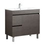 900-1500*460mm Bathroom Vanity PVC Dark Brown Freestanding Vanity With Legs - Left/Right Drawers Cabinet Only and Ceramic / Stone Top Available - HD reno