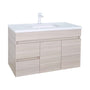 900-1800*460mm Bathroom Vanity PVC Evie OAK Wall Hung Vanity - Left/Right Drawers Cabinet Only and Ceramic / Stone Top Available