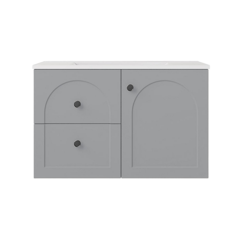 750*455*470mm Lukka Chester Federation Matt Grey PVC Left/Right Drawer Wall Hung Vanity