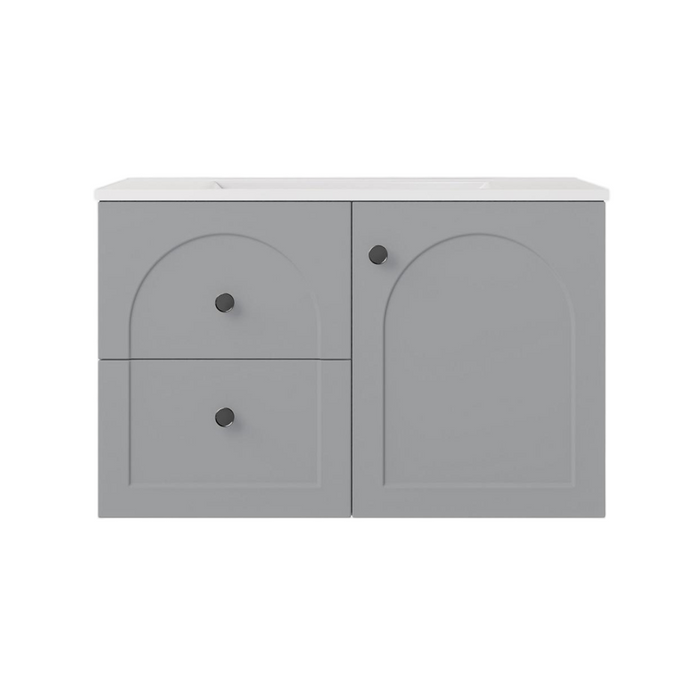 750*455*470mm Lukka Chester Federation Matt Grey PVC Left/Right Drawer Wall Hung Vanity