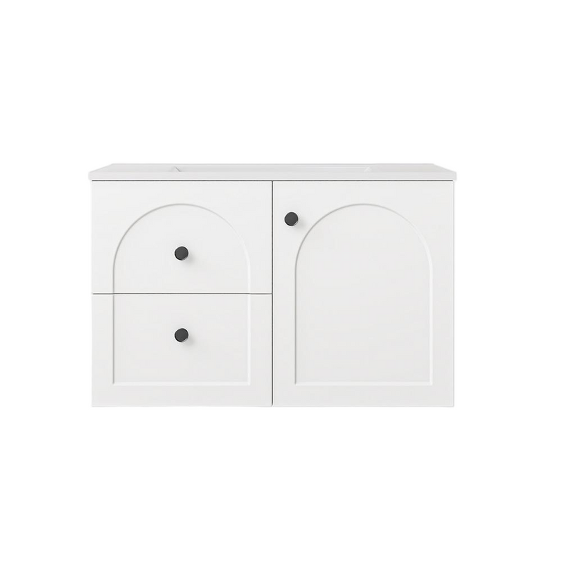 750*455*470mm Lukka Chester Federation Matt White PVC Left/Right Drawer Wall Hung Vanity