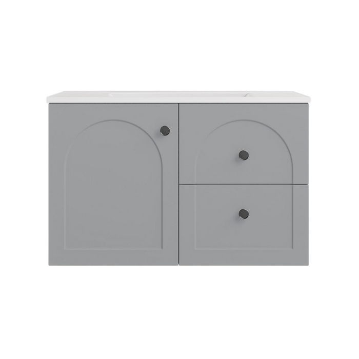 750*455*470mm Lukka Chester Federation Matt Grey PVC Left/Right Drawer Wall Hung Vanity