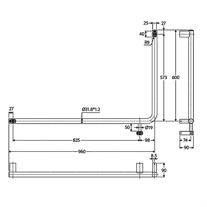 Left-Hand Integrated Accessible Care Bathroom Package - Complete Shower, Toilet & Support System