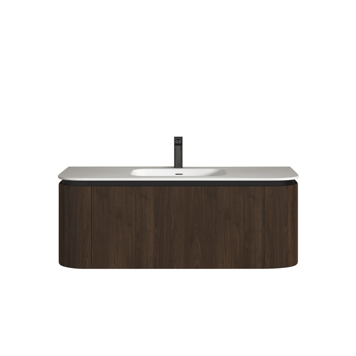 900-1500*455*430mm Infinity FELIX Walnut Plywood With One Main Drawer And Two Side Drawers Wall Hung Vanity