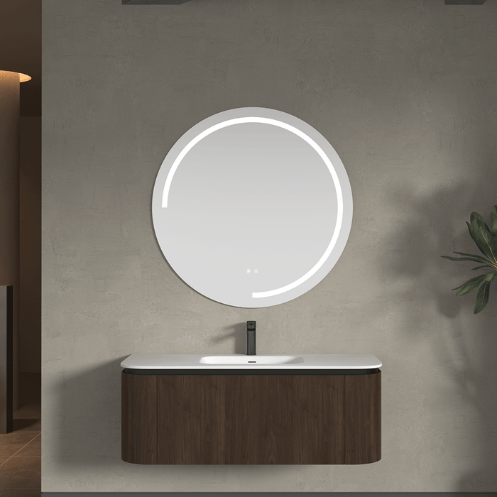 900-1500*455*430mm Infinity FELIX Walnut Plywood With One Main Drawer And Two Side Drawers Wall Hung Vanity