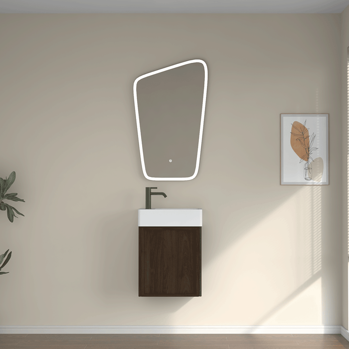 450*250*500mm Infinity FELIX Walnut Plywood With Single Door Wall Hung Vanity