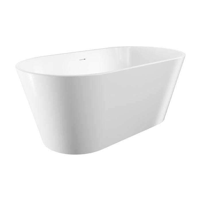 1500-1700mm FIE Austin Gloss White Oval Acrylic Freestanding Bathtub With Overflow