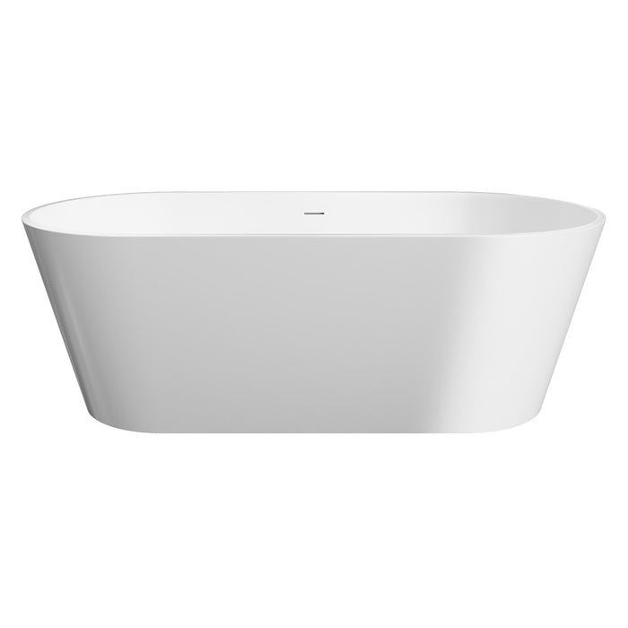1500-1700mm FIE Austin Gloss White Oval Acrylic Freestanding Bathtub With Overflow