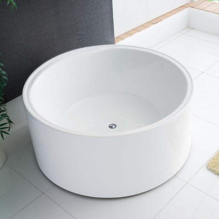 FS19 1350/1400/1500mm White Round Acrylic Freestanding Bathtub