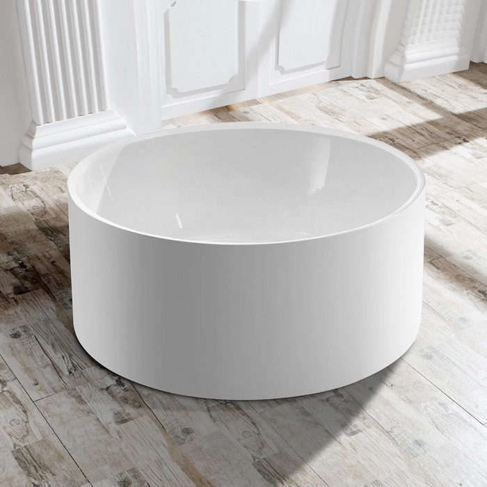 FS19 1350/1400/1500mm White Round Acrylic Freestanding Bathtub