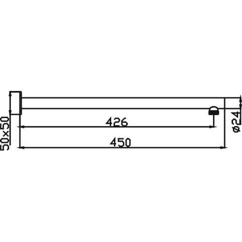 450mm HC Limpid Rose Gold Round Wall Shower Arm