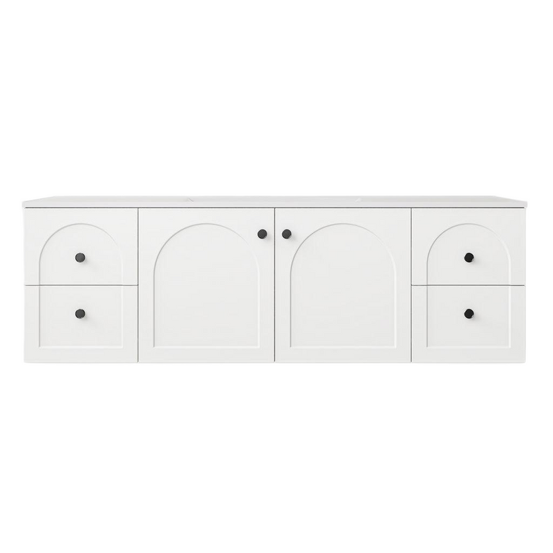 1500*455*470mm Lukka Chester Federation Matt White PVC Wall Hung Vanity