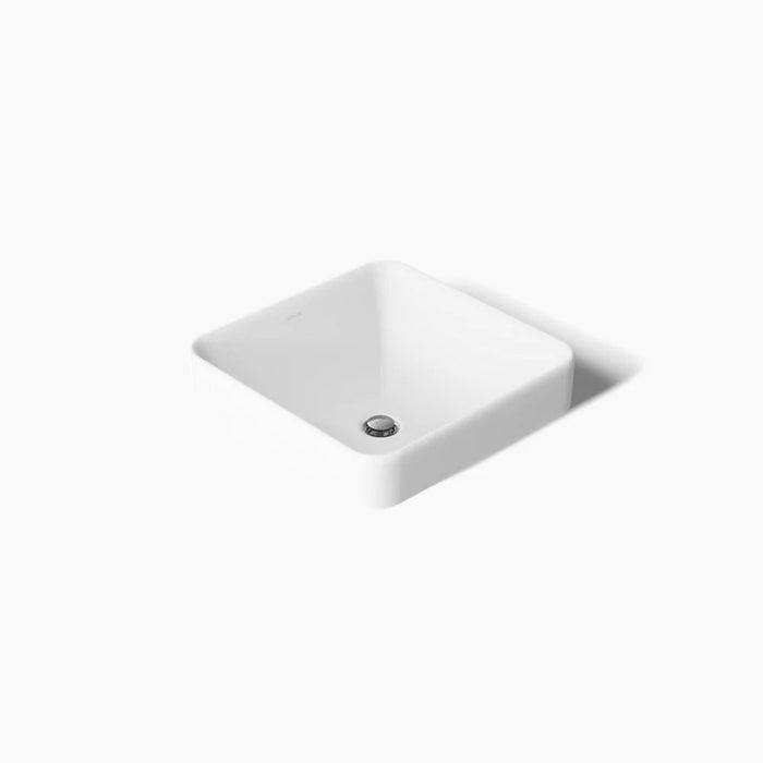 413*413*175mm Kohler Gloss White Ceramic Forefront Square Vessel Without Faucet Deck Above Counter Basins