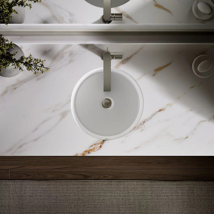 400*401*171mm Kohler Verticyl Gloss White Ceramic Round With Overflow Under-Mount Basins