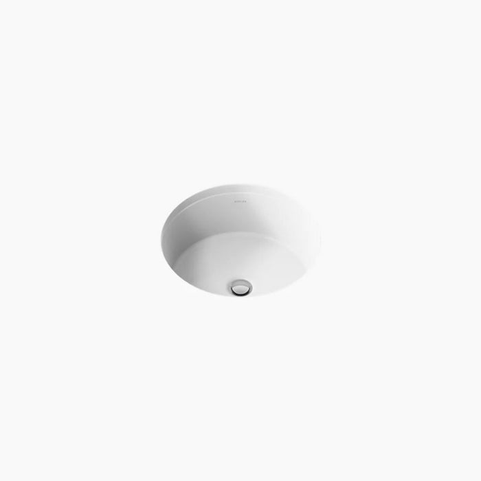 400*401*171mm Kohler Verticyl Gloss White Ceramic Round With Overflow Under-Mount Basins