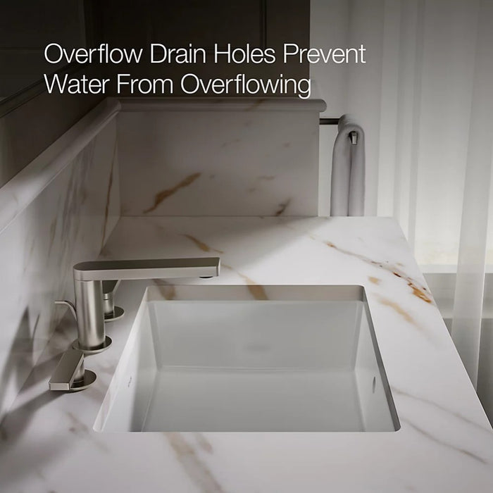 503*397*171mm Kohler Verticyl Gloss White Ceramic Rectangle With Overflow Under-Mount Basins
