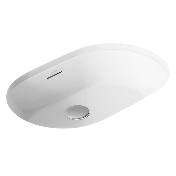 560*352*180mm Kohler Brazn Kohler White/Honed Black Ceramic Oval With Overflow Under-Mount Basins