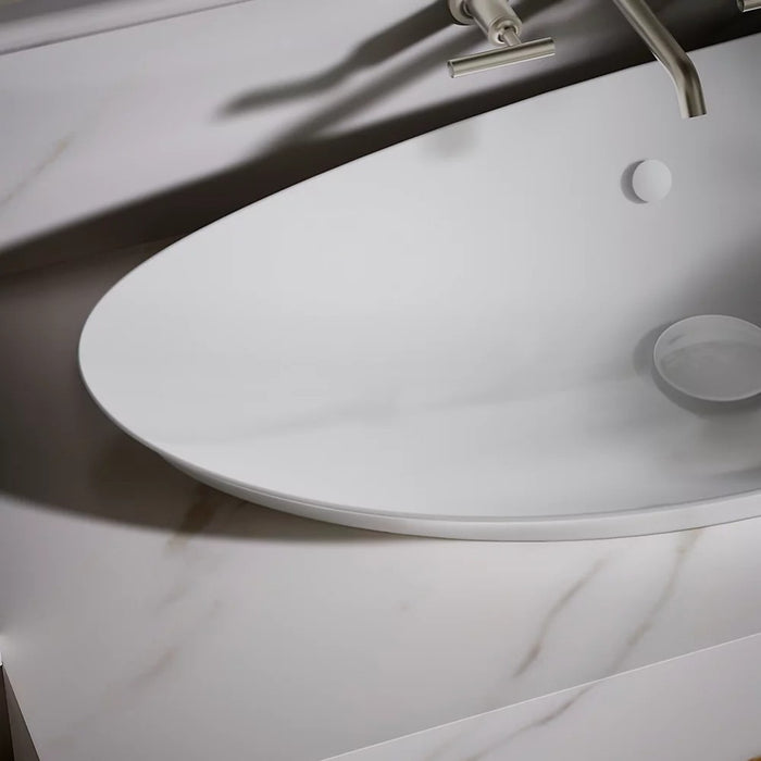 530/980mm Kohler Veil White Oval Vessel With Overflow Semi Insert Basins