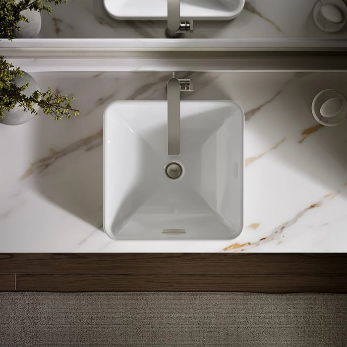 413*413*175mm Kohler Gloss White Ceramic Forefront Square Vessel Without Faucet Deck Above Counter Basins