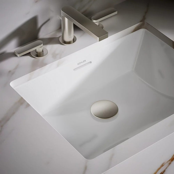 482*352*184mm Kohler Brazn Kohler White/Honed Black Ceramic Rectangle With Overflow Under-Mount Basins