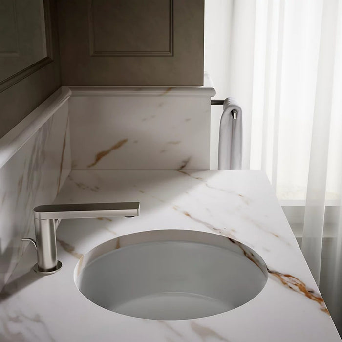 400*401*171mm Kohler Verticyl Gloss White Ceramic Round With Overflow Under-Mount Basins